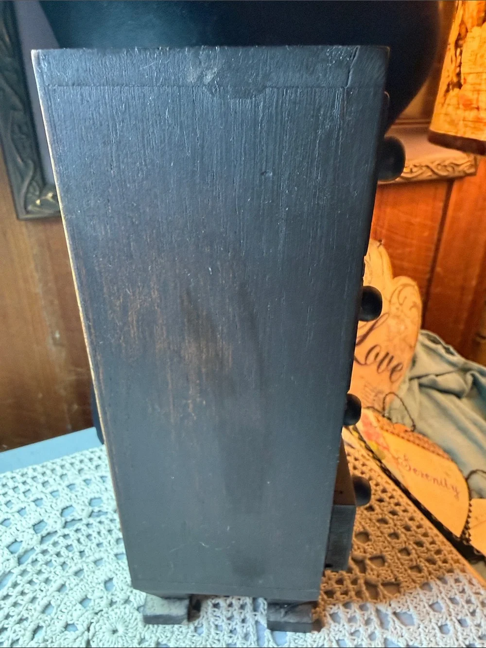 Black Vintage-Style 8-Drawer Wooden Organizer